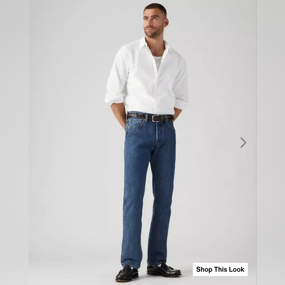 Levis 501 Original Fit Medium Wash Straight Leg Men's Jeans